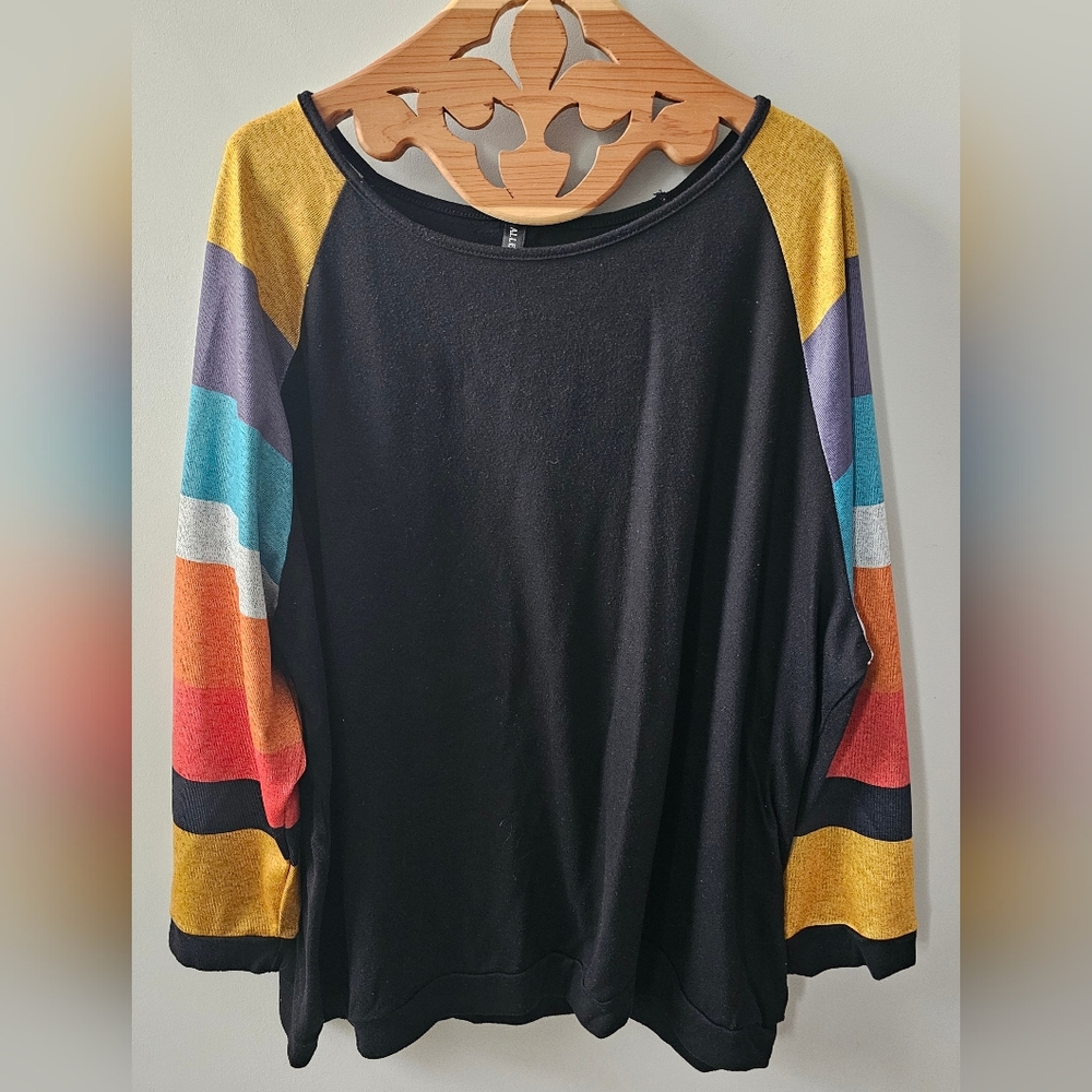 ALLGRACE Women's Plus Sizes Multicolored Tunic Top, Sweater, Shirt